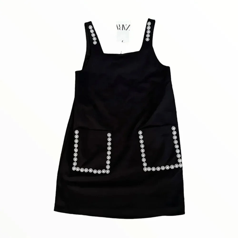ZARA Kids | Black | JEWEL POCKET PINAFORE DRESS